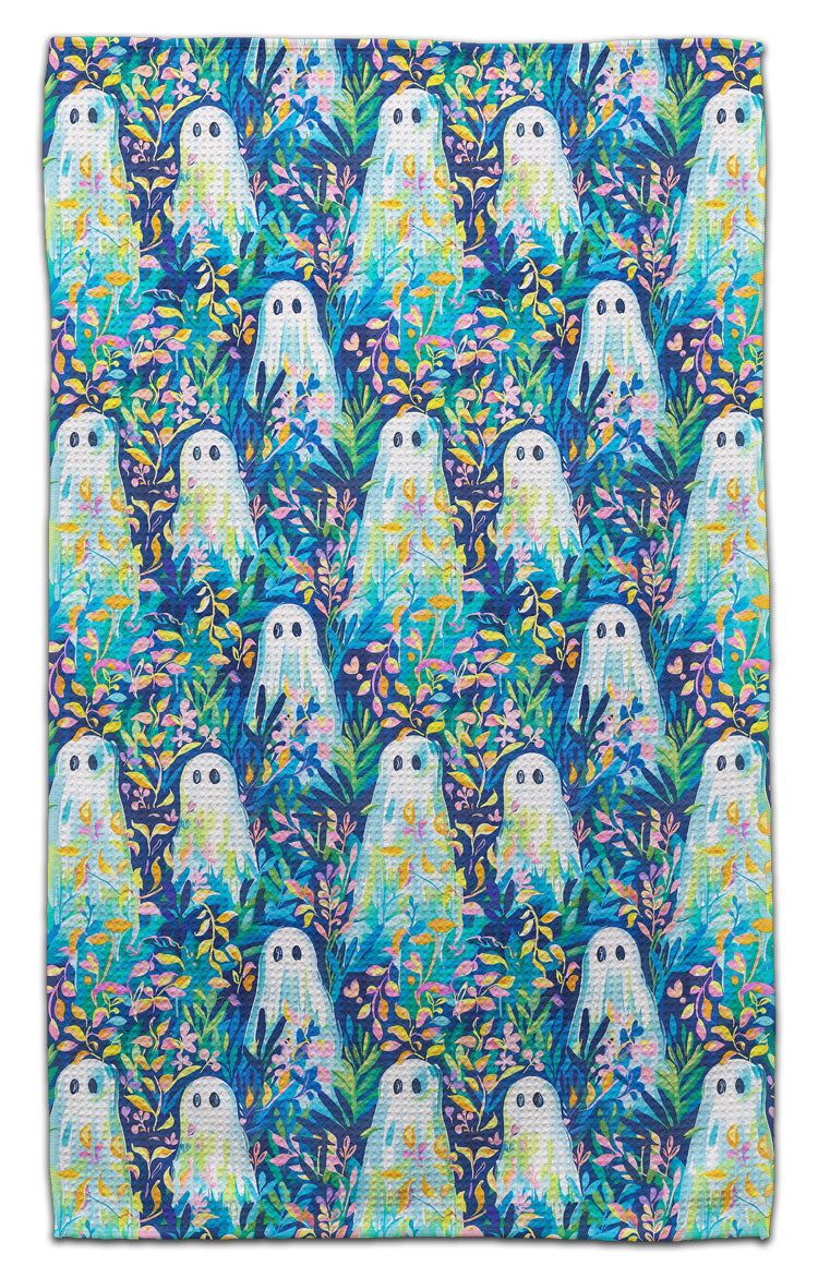Ghosts w/Colorful Back Waffle Weave Towels