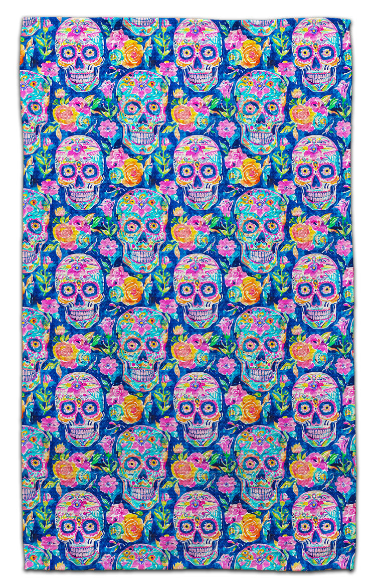 Sugar Skulls Waffle Weave Towels
