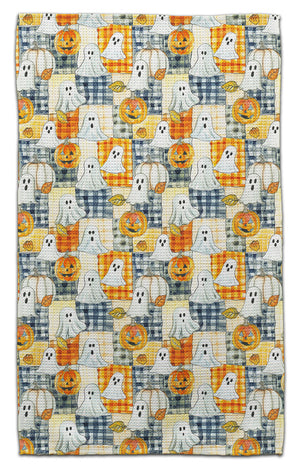 Ghosts & Pumpkins Patch Work Waffle Weave Towels