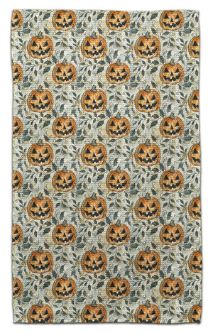 Pumpkins w/Leaves Waffle Weave Towels