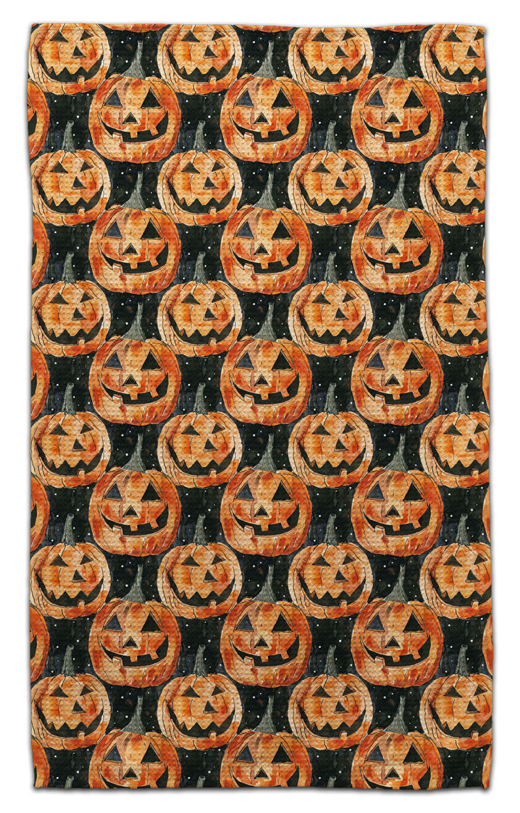 Pumpkins w/Black Back Waffle Weave Towels
