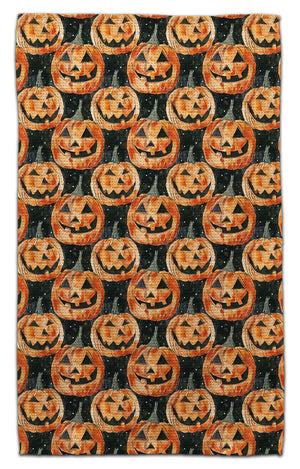 Pumpkins w/Black Back Waffle Weave Towels