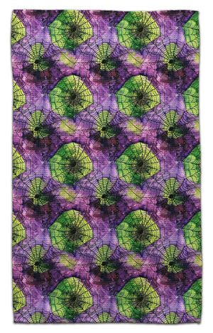 Purple and Black Webs Waffle Weave Towel
