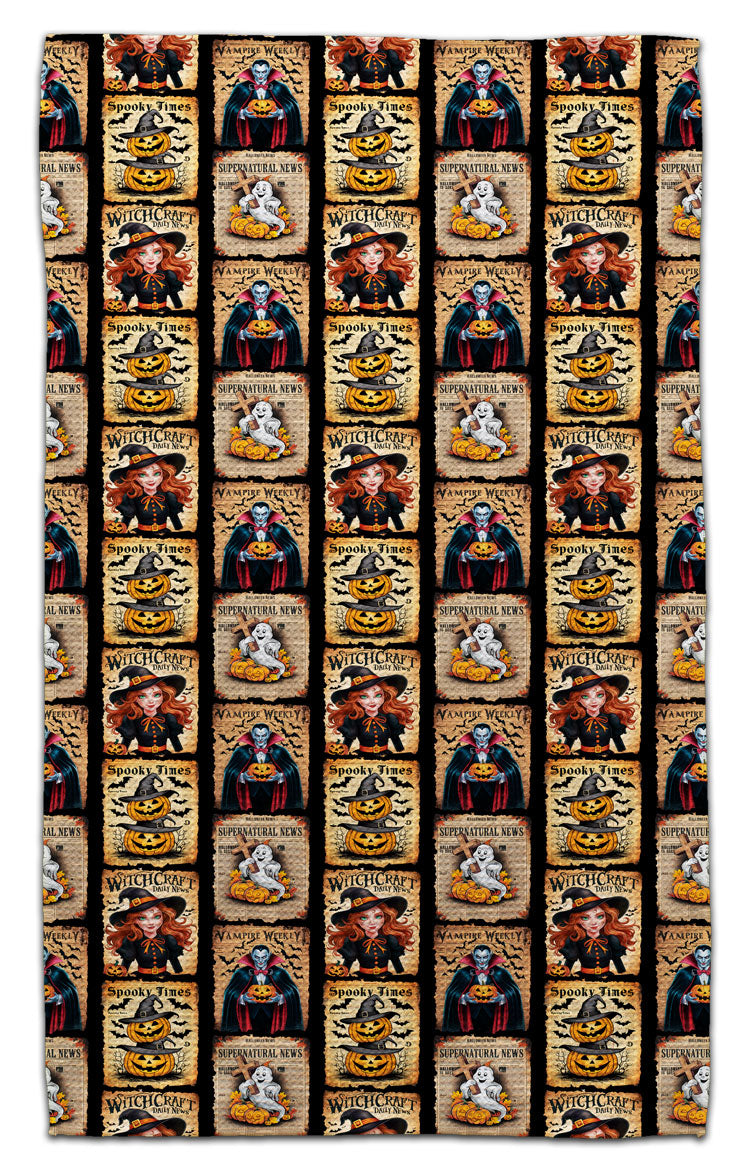 Vampire, Witch & Ghost Waffle Weave Towel