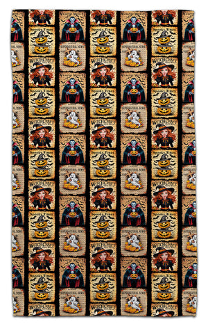 Vampire, Witch & Ghost Waffle Weave Towel