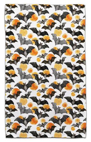 Polka Dot Bats Waffle Weave Towel