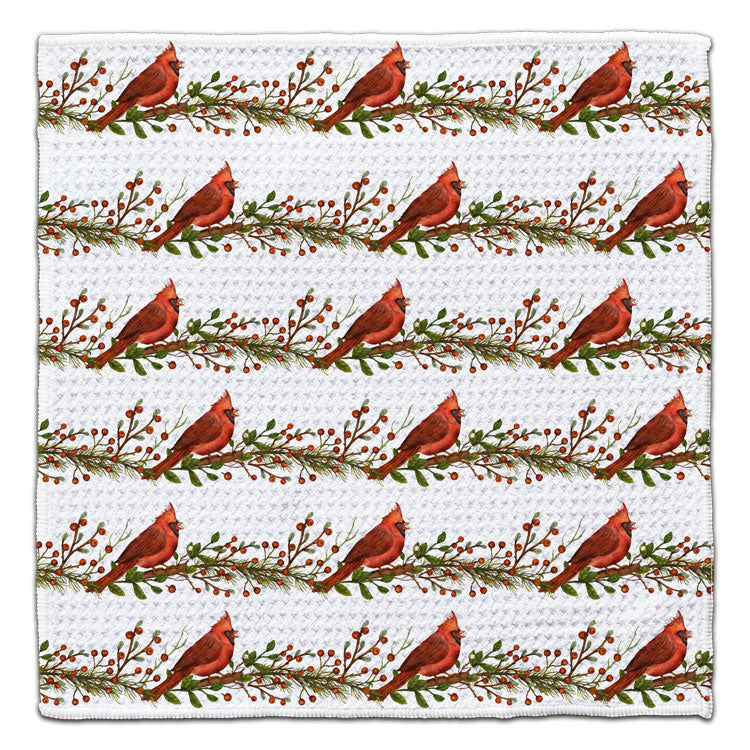 Cardinals on Branches Waffle Weave Washcloth - CJ Bella Co.