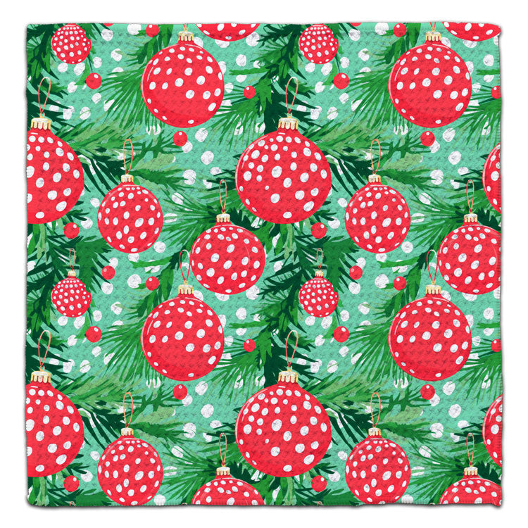 Ornaments Polka Dots Waffle Weave Washcloth