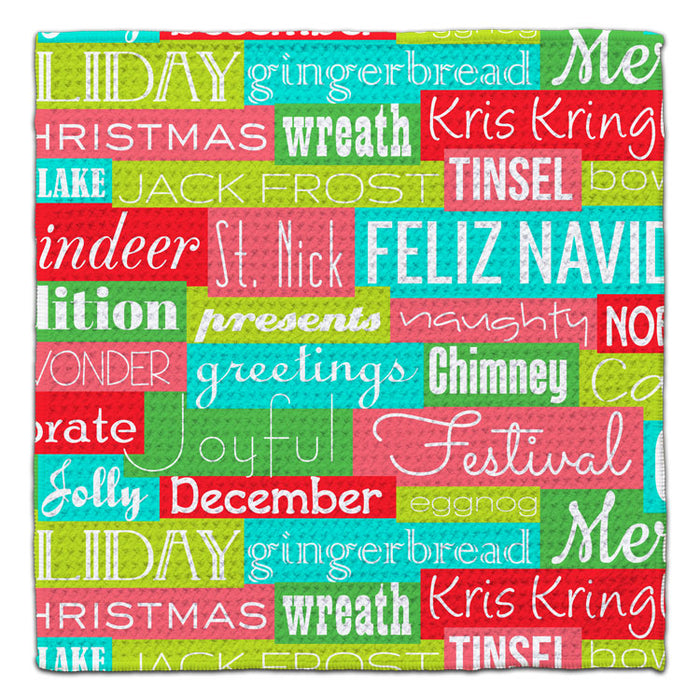 Christmas Words Eco-Friendly Washcloth