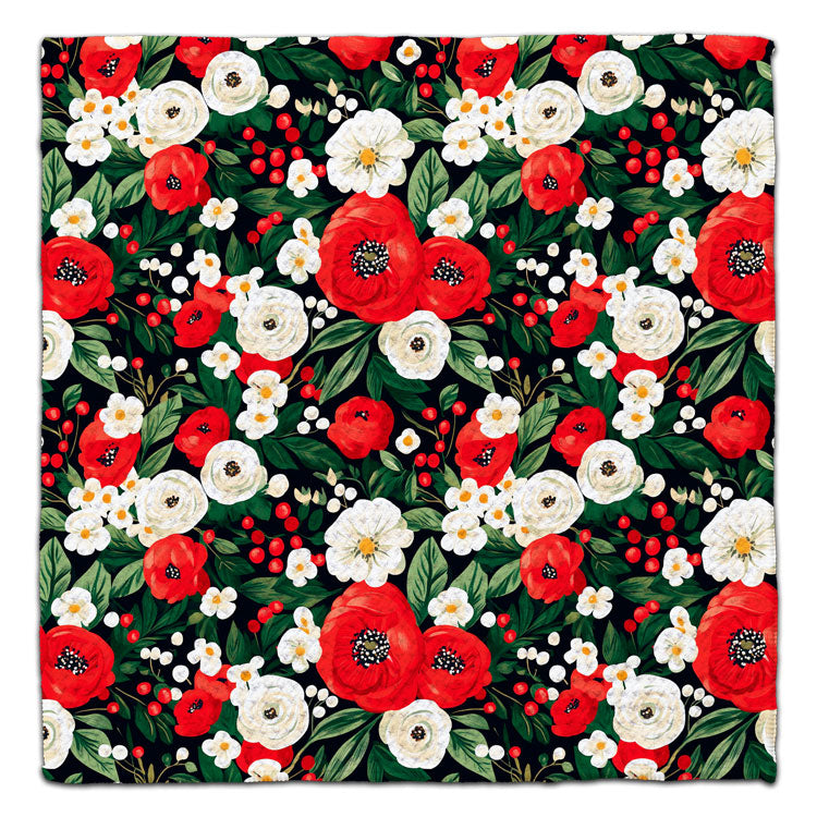 Red And White Flowers Eco-Friendly Washcloth - CJ Bella Co.