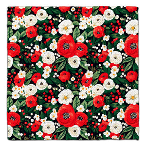 Red And White Flowers Eco-Friendly Washcloth - CJ Bella Co.