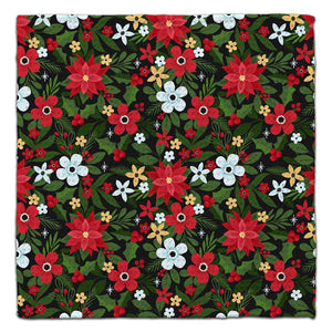 Pointsettia w/light blue flower Eco-Friendly Washcloth - CJ Bella Co.