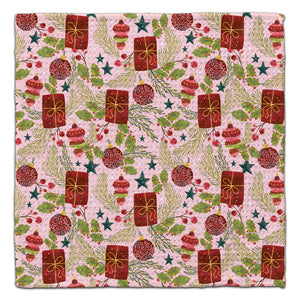 Present & Ornament Pink Back Eco-Friendly Washcloth
