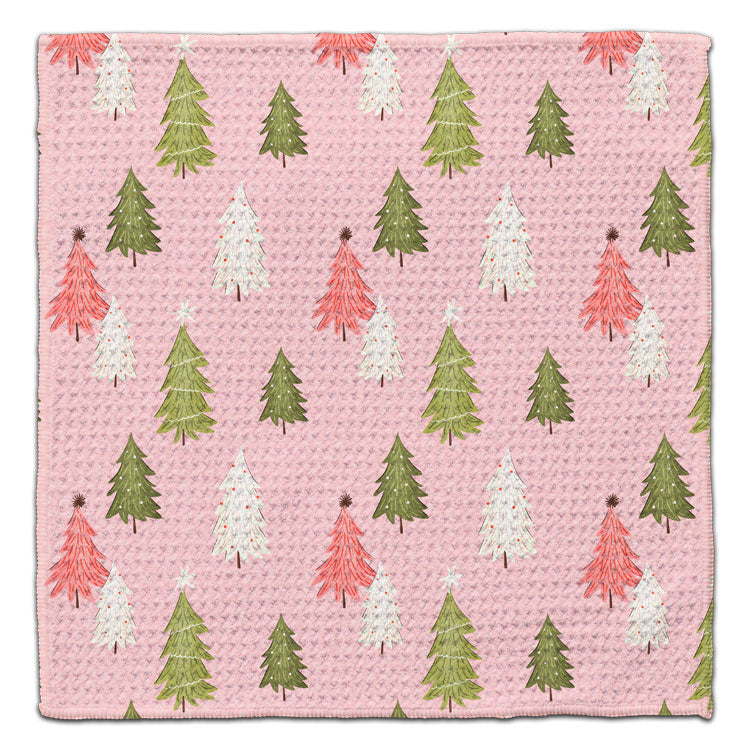 White, Pink & Green Trees Eco-Friendly Washcloth
