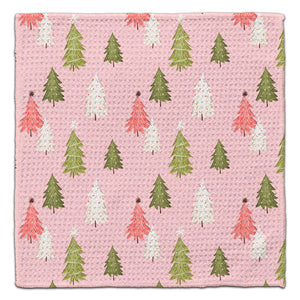 White, Pink & Green Trees Eco-Friendly Washcloth