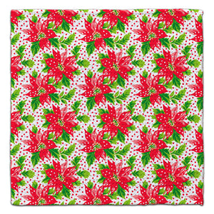 Whimsical Pointsettia with Polka Dots Eco-Friendly Washcloth