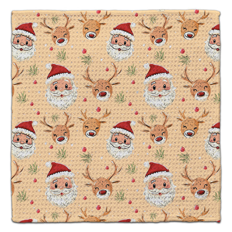 Santa & Reindeer Face Eco-Friendly Washcloth
