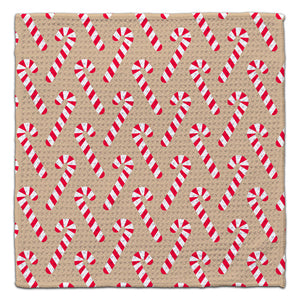 Candy Canes w/Tan Back Eco-Friendly Washcloth