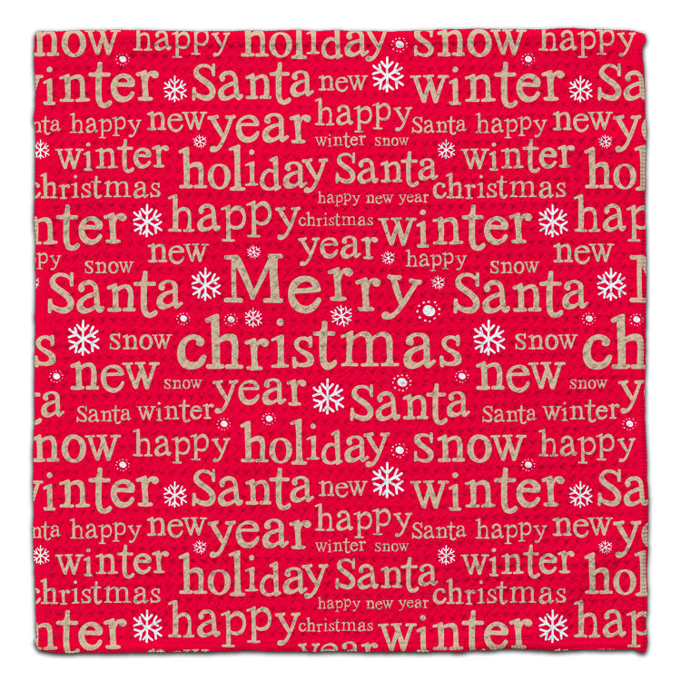 Merry Christmas Red Back Eco-Friendly Washcloth