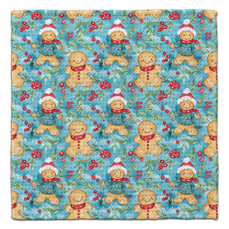 Gingerbread Man with Berries Eco-Friendly Washcloth