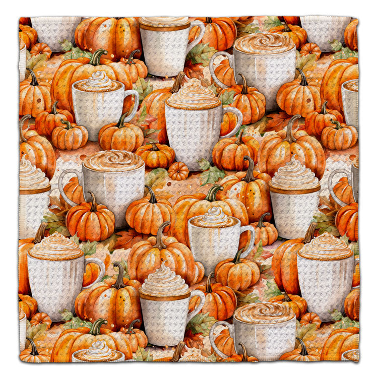 Pumpkin Spice Latte Waffle Weave Washcloth