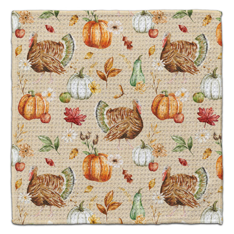 Tom the Turkey Waffle Weave Washcloth - CJ Bella Co.