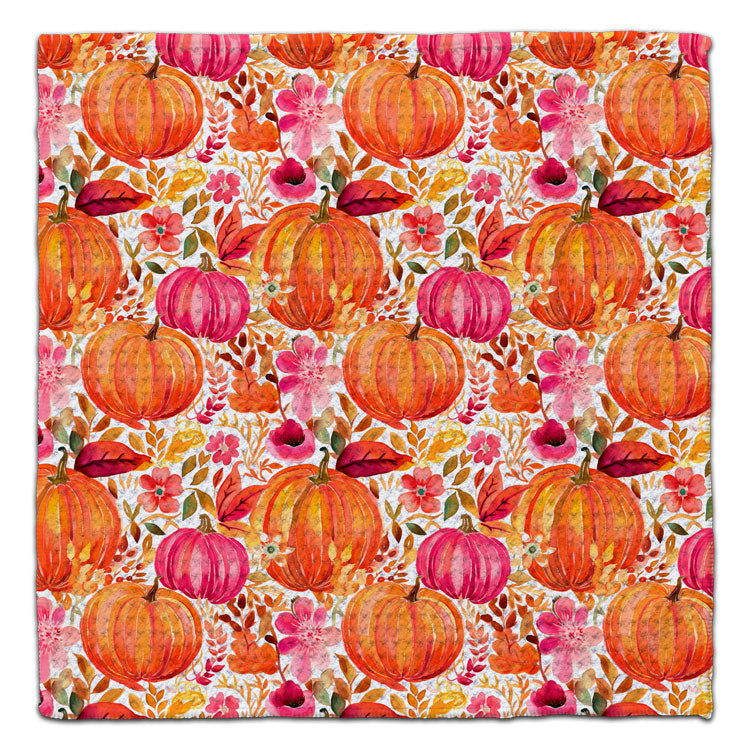 Fall Pumpkins Waffle Weave Washcloth