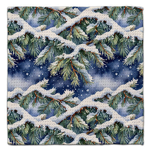 Twigs with Snow and DK Blue Back Eco-Friendly Washcloth