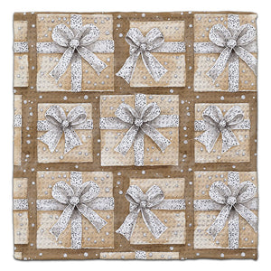Cream Boxes & Bows Eco-Friendly Washcloth