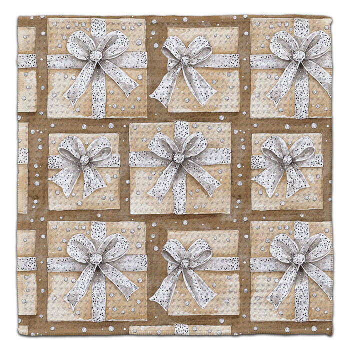 Cream Boxes & Bows Eco-Friendly Washcloth