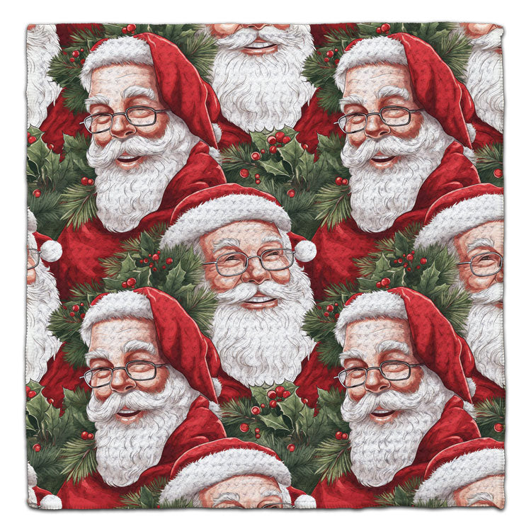 Vintage Santa Waffle Weave Washcloth - CJ Bella Co.