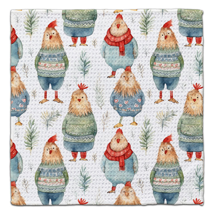 Chickens in Sweaters Eco-Friendly Washcloth