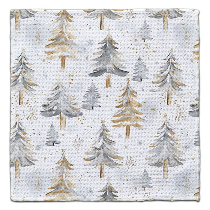 Trees Silver and Gold Eco-Friendly Washcloth