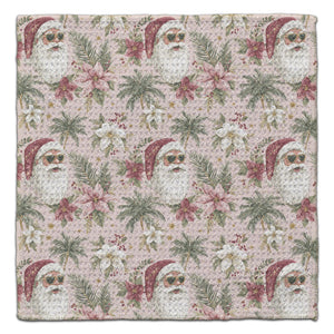 Santa in Shades Waffle Weave Washcloth