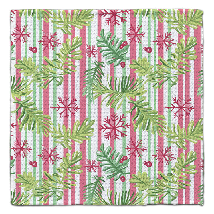 Twigs on Stripes Waffle Weave Washcloth