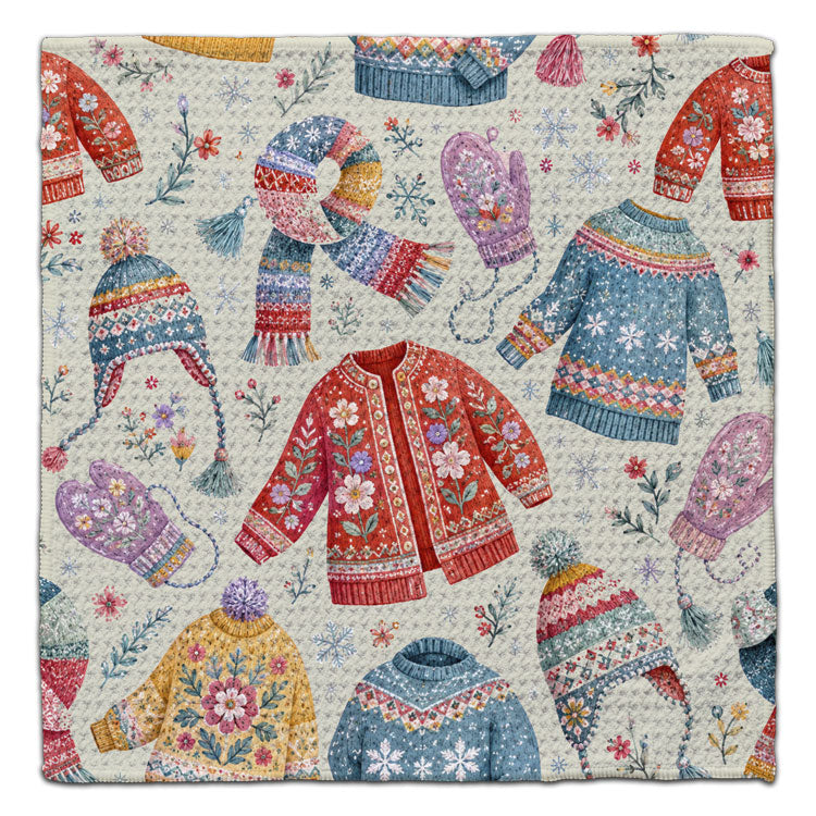 Sweaters and Scarves Waffle Weave Washcloth
