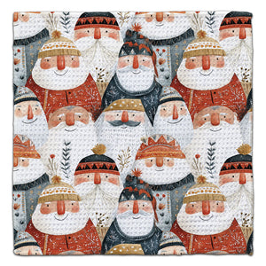 Nordic Gnome Faces Waffle Weave Washcloth