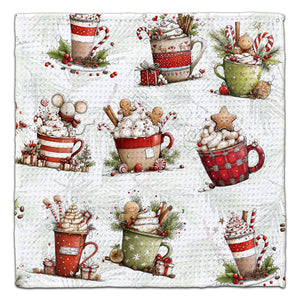 Holiday Coffees Waffle Weave Washcloth
