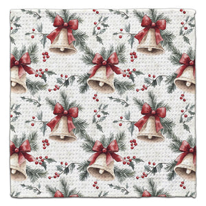Ribbons on Bells Waffle Weave Washcloth