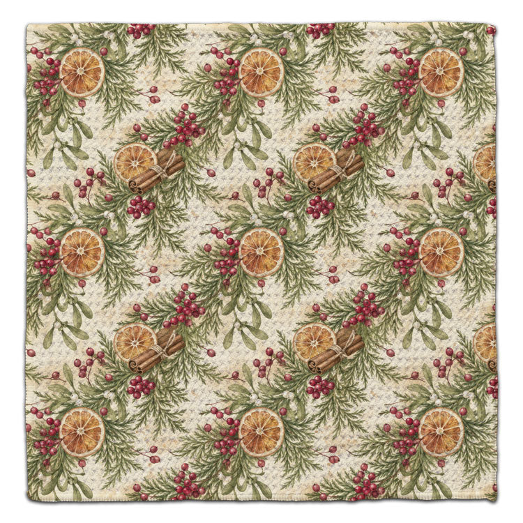 Oranges, Berries, and Spices Waffle Weave Washcloth
