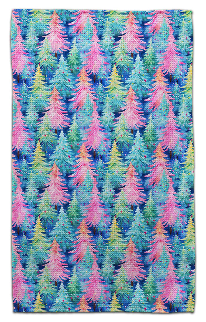 Colorful Christmas Trees Eco-Friendly Towel
