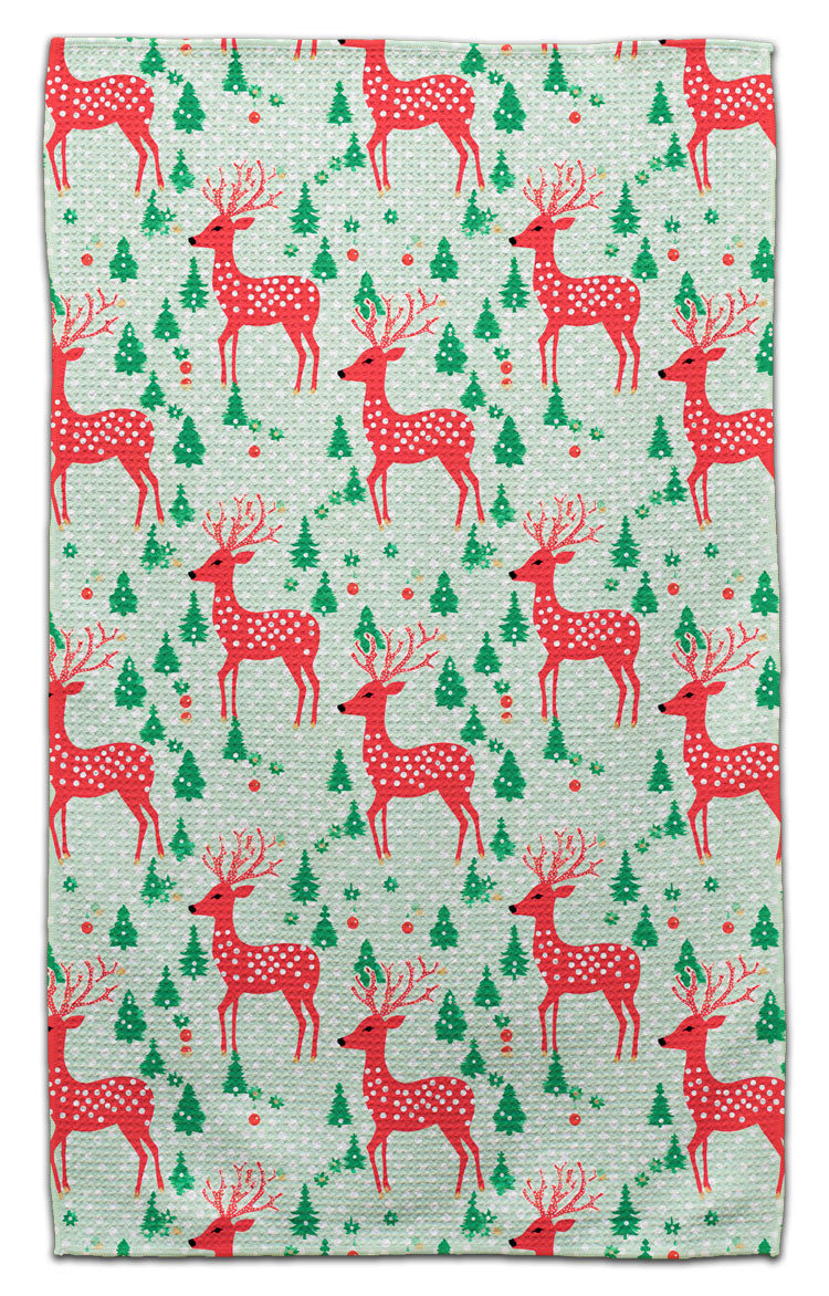 Red Reindeer Eco-Friendly Towel