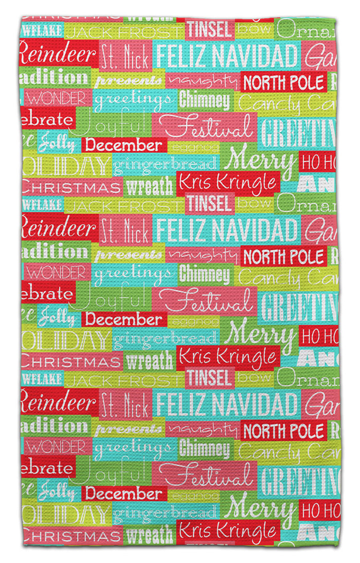 Christmas Words Eco-Friendly Towel