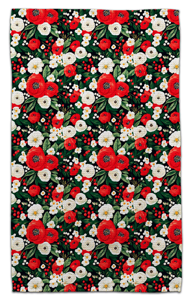 Red And White Flowers Eco-Friendly Towel