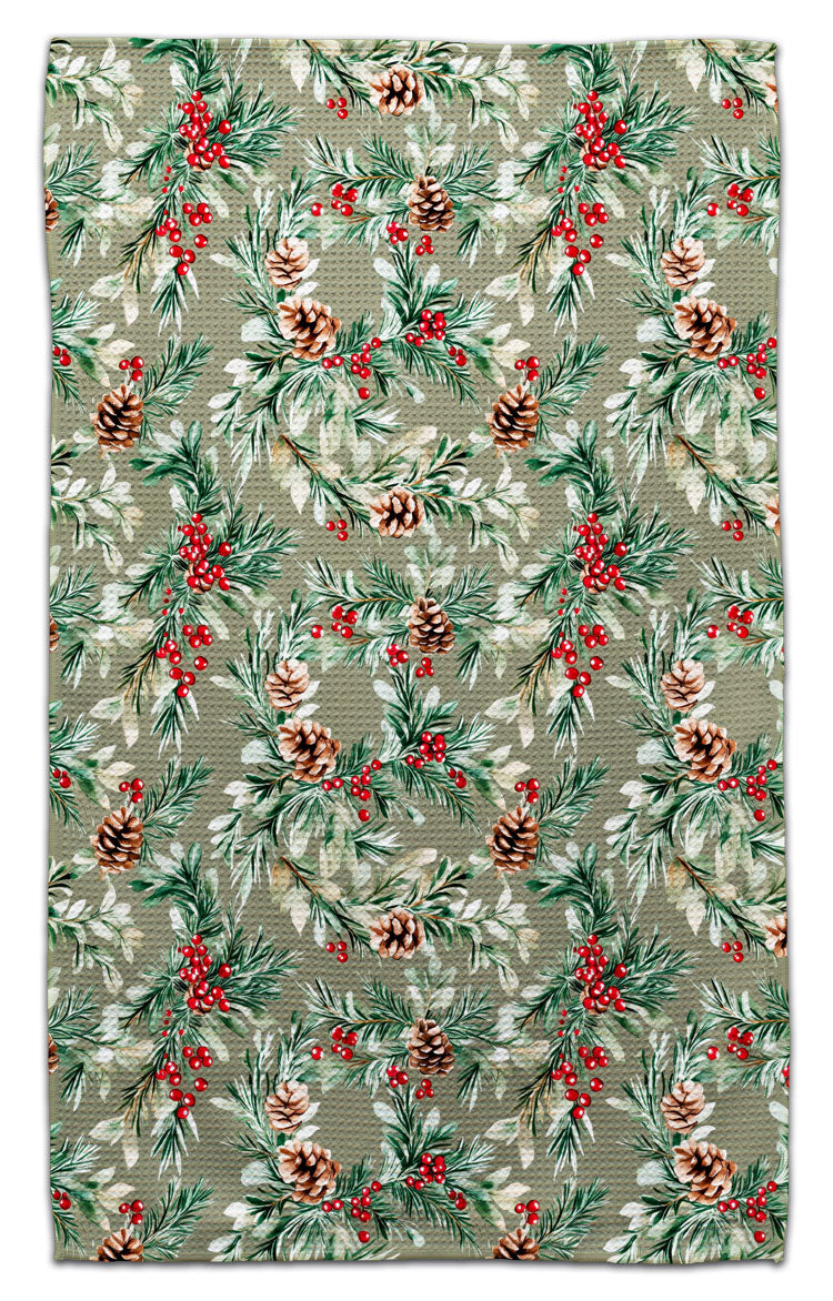 Pine Cones & Berries Eco-Friendly Towel