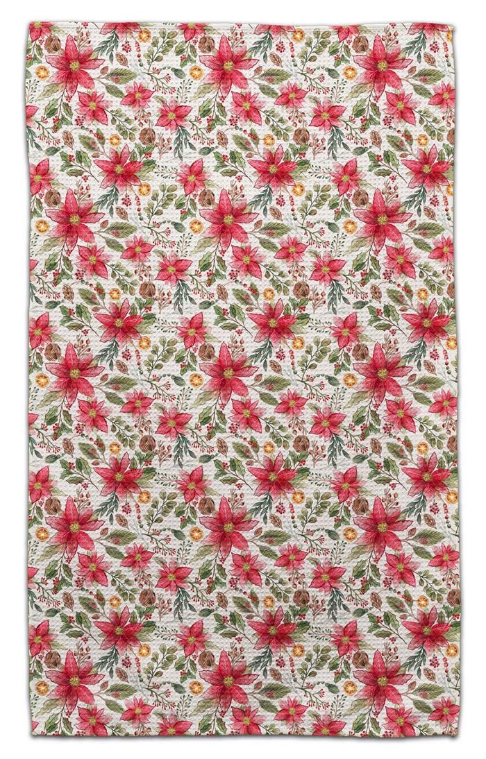 Victorian Pointsettia Eco-Friendly Towel