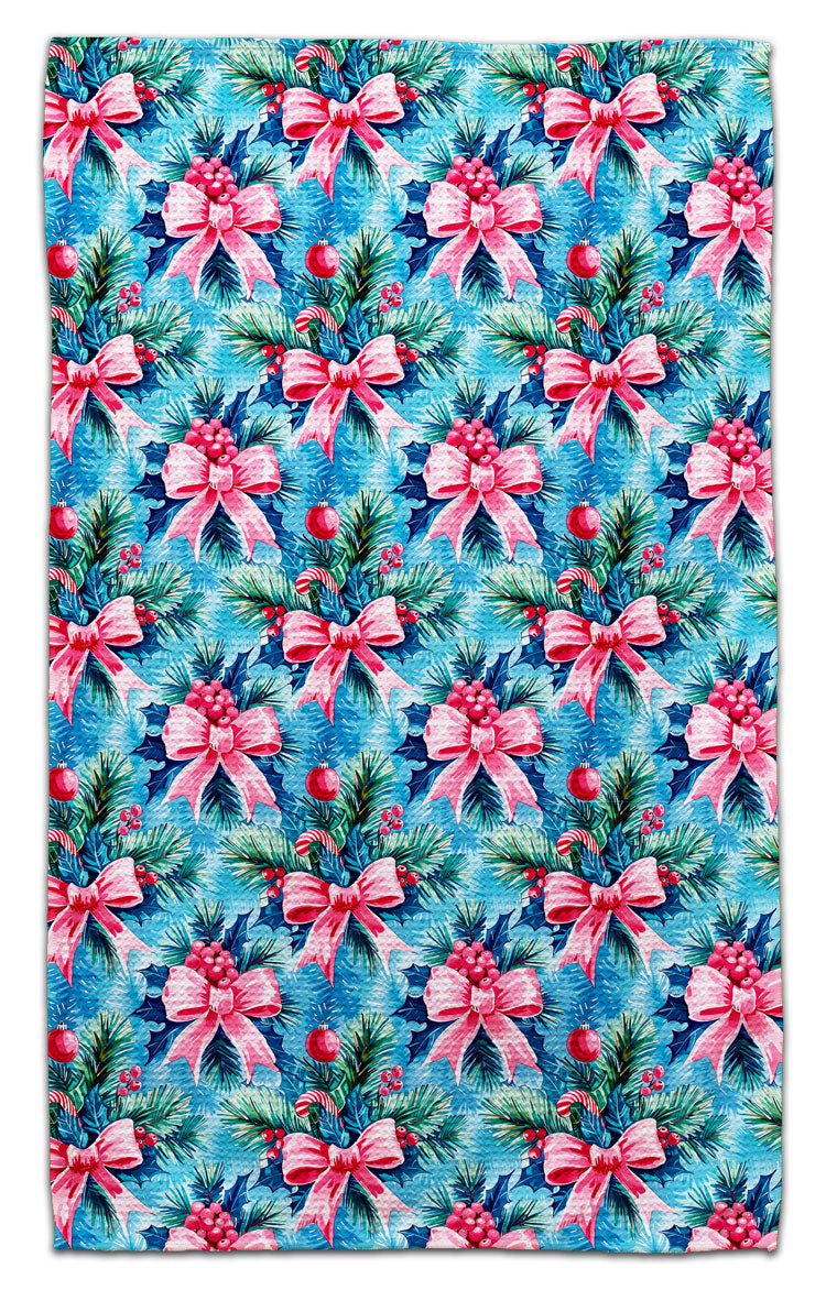 Bows, Berries & Candy Cane Eco-Friendly Towel - CJ Bella Co.