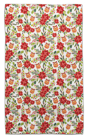Pointsettia & Ornament Eco-Friendly Towel