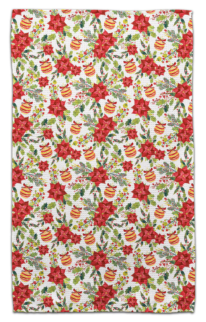 Pointsettia & Ornament Eco-Friendly Towel