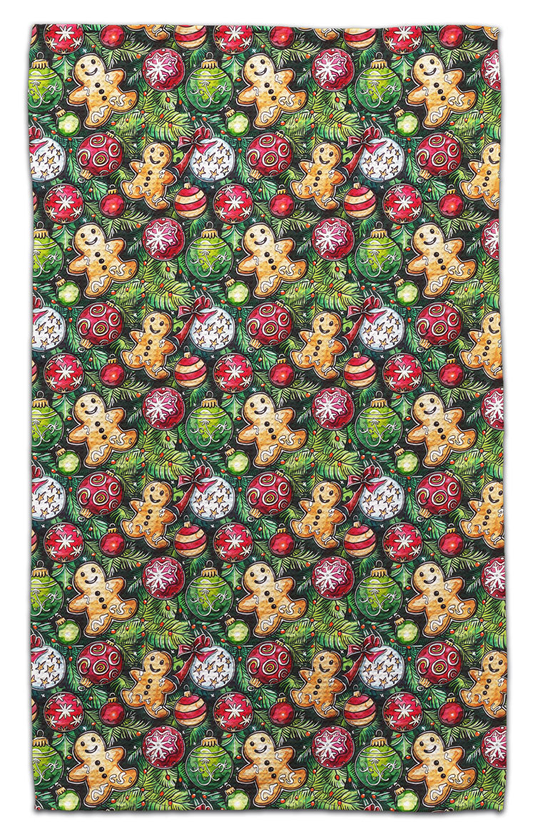 Gingerbread Man & Ornament Eco-Friendly Towel